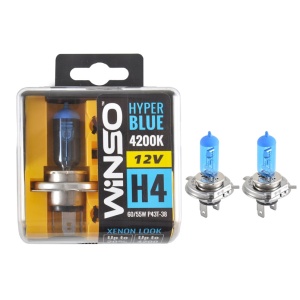 Bec Halogen Winso Hyper Blue H4 - 12V, 60/55W P43t-38 ● 4200K ● Set 2 buc