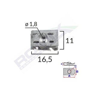 CLEMA FIXARE ELEMENTE MOTOR PENTRU GRUP VAG 1.8X16.5X11MM SET 10 BUC - Img 2