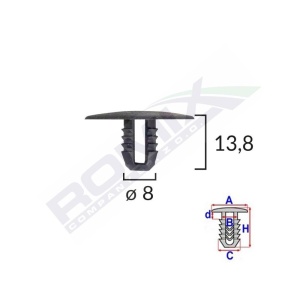 CLIPS FIXARE CAPAC MOTOR PENTRU FORD 8X13.8MM - NEGRU SET 10 BUC - Img 2
