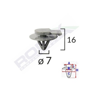 CLIPS FIXARE ELEMENTE EXTERIOR PENTRU MINI 7X16MM GRI SET 5 BUC - Img 2