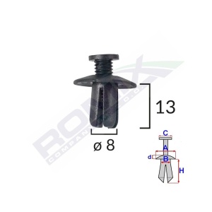 CLIPS FIXARE PENTRU HYUNDAI/KIA/MAZDA - NEGRU SET 10 BUC - Img 2