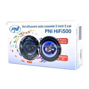 DIFUZOARE AUTO COAXIALE PNI HIFI500, 100W, 12.7 CM, 3 CAI, SET 2 BUC - Img 2