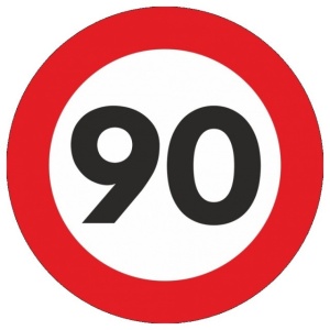 Indicator limitare viteza autocolant 90 km/ora Ø12