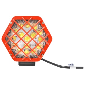 Lampa hexagonala grilaj metalic rosu 16 LED-uri DC 10-80V 48W unghi 6