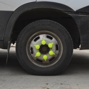 SET 10 BUCATI CAPAC PLASTIC PENTRU PREZON ROATA CU INDICATOR 33 MM NEON GALBEN 41 MM