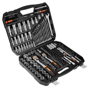 Set de chei cu clichet 1/4", 3/8", 1/2", multifuncționale, 219 de piese