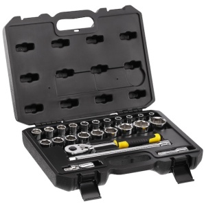 Set de clicheți cu 72 de dinți și chei tubulare STANLEY® 1/2 in., cu accesorii, 24 buc.