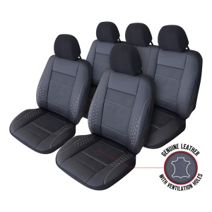 SET HUSE SCAUN EXCLUSIVE LEATHER ATLAS NEGRU UMB-W - Img 1
