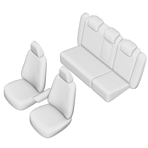 SET HUSE SCAUN UMBRELLA PENTRU VW PASSAT B6 VARIANT 2005-2011 (BANCHETA FRACTIONATA) CU TETIERELE SPATE IN FORMA DE L - Img 2