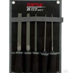 Set pile metal 5 piese 200mm (8"), plata, rotunda, patrata, semirotunda, triunghiulara TopTul GPAQ0503