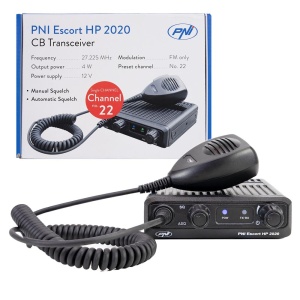 STATIE RADIO CB PNI ESCORT HP 2020, CU UN SINGUR CANAL, 4W, FM, 12V, FARA ZGOMOT