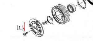Surub 6x16 fulie compresor A/C DENSO DELPHI - Img 2