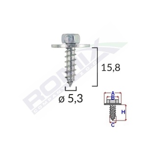SURUB CU SAIBA FORD OPEL 5.5X19MM SET 10 BUC - Img 2