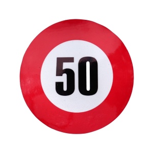 Autocolant reflectorizant limita viteza 50 km/h fi12 cm