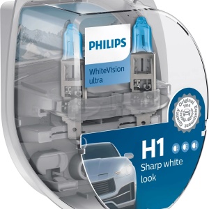 Bec Halogen Philips H1/W5W WhiteVision ultra 12V 55W P14,5s - Set 2 Buc