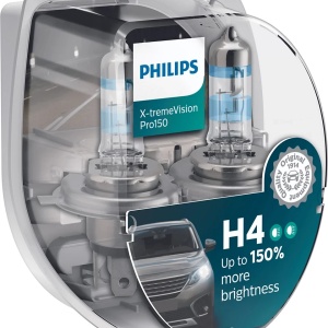 Bec Halogen Philips H4 X-tremeVision Pro150 12V 60/55W P43t-38 - Set 2 Buc