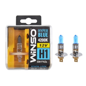 Bec Halogen Winso Hyper Blue H1 - 12V, 55W P14.5s ● 4200K ● Set 2 buc