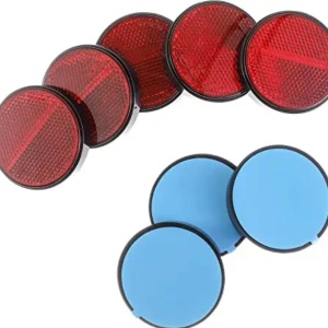 Catadioptru rotund autoadeziv 60 mm Rosu