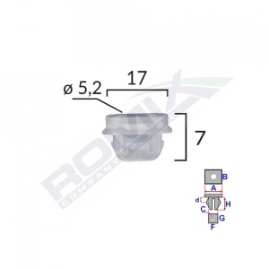 CLIPS FIXARE INTERIOR PENTRU BMW 7X17MM ALB SET 10 BUC - Img 2