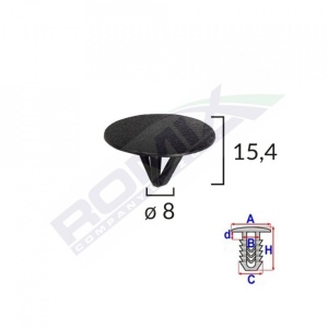CLIPS FIXARE PROTECTIE MOTOR PENTRU HYUNDAI, KIA 8X15.4MM NEGRU SET 10 BUC - Img 2