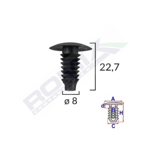 CLIPS TAPITERIE PENTRU BMW/OPEL/GRUP VAG 8X22.7MM - NEGRU SET 10 BUC - Img 2