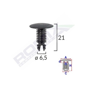 CLIPS TAPITERIE PENTRU CITROEN/ALFA ROMEO/PEUGEOT - NEGRU SET 10 BUC - Img 2