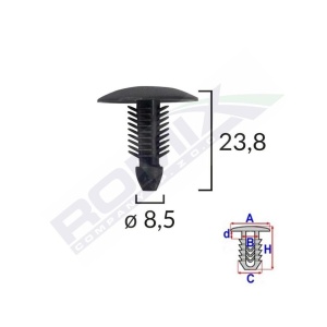 CLIPS TAPITERIE PENTRU CITROEN/FIAT/PEUGEOT - NEGRU SET 10 BUC - Img 2