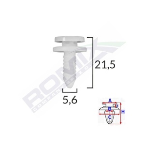 CLIPS TAPITERIE PENTRU GRUP VAG 5.6X21.5MM ALB SET 10 BUC - Img 2