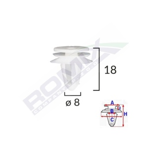 CLIPS TAPITERIE PENTRU SEAT VW 8X18MM - GRI SET 10 BUC - Img 2