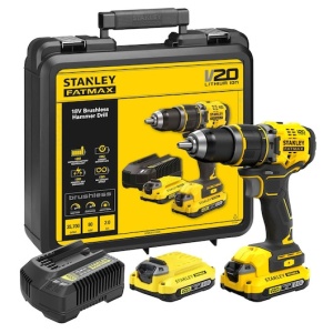 Masina de Gaurit si Insurbat cu Percutie 18V, Stanley Fatmax V20, Fara Perii, 80Nm, 2 x 2.0 Ah, Cuti