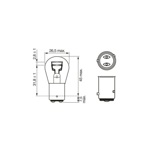 SET 2 BECURI 12V P21/4W 4W / 21W PURE LIGHT (blister) BOSCH - Img 7