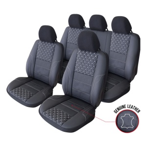 SET HUSE SCAUN EXCLUSIVE LEATHER QUEEN NEGRU UMB-W