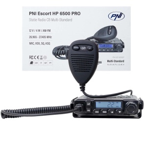 STATIE RADIO CB PNI ESCORT HP 6500 PRO, MULTI-STANDARD, VOX, NRC, 4W, AM-FM, 12V, SQ, ASQ, MUFA DE BRICHETA INCLUSA - Img 2