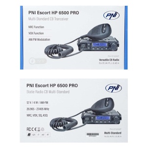 STATIE RADIO CB PNI ESCORT HP 6500 PRO, MULTI-STANDARD, VOX, NRC, 4W, AM-FM, 12V, SQ, ASQ, MUFA DE BRICHETA INCLUSA - Img 12