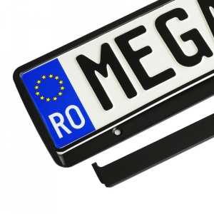 SUPORT NUMAR INMATRICULARE MEGA DRIVE METALIZAT NEGRU 1 BUC - Img 5