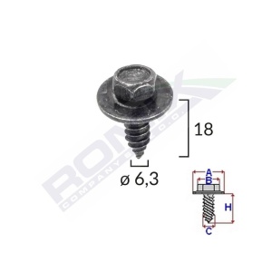 SURUB CU CAP HEXAGONAL CU DIAMETRU 6.2 MM SET 10 BUC - Img 2