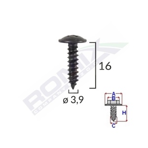 SURUB UNIVERSAL FIXARE NEGRU 3.9X16MM SET 25 BUC - Img 2