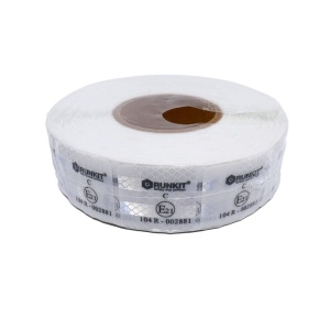 Banda reflectorizanta discontinua, prelata alba 5x5 cm 50 m omologata ECE