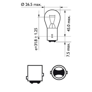 BEC FRANA P21/5W 12V SET 10 buc PHILIPS - Img 3