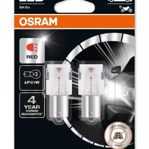Bec Osram LEDriving SL P21W Rosu | 12V - 1.8W - BA15s - Set 2 buc (Off-Road)