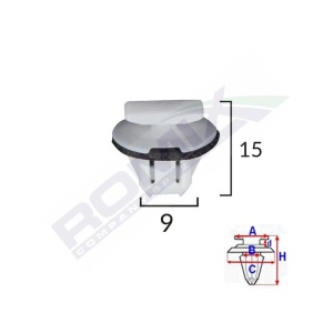 CLIPS FIXARE BARA PROTECTIE PENTRU NISSAN 9X15MM ALB SET 5 BUC - Img 2