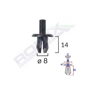 CLIPS FIXARE VOLVO 8X14MM - NEGRU SET 10 BUC - Img 2