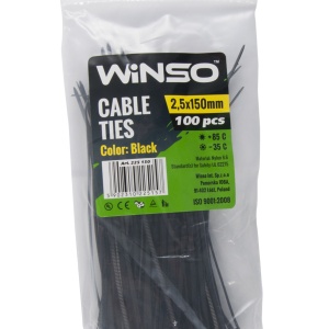 Coliere plastic 2,5x150 Negru - Set 100 buc
