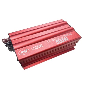 INVERTOR DE TENSIUNE PNI L650W, ALIMENTARE DUALA 12V/24V, IESIRE 230V, 500W, SINUS MODIFICAT, MUFA USB 5V 500mAh, CU CLESTI ALIMENTARE SI MUFA DE BRICHETA INCLUSA - Img 8