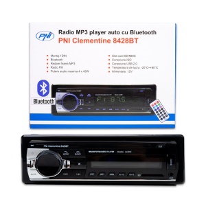 RADIO MP3 PLAYER AUTO PNI CLEMENTINE 8428BT, 4X45W, 12V, 1 DIN, CU SD, USB, AUX, RCA SI BLUETOOTH