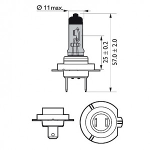 SET 2 BECURI FAR H7/W5W PX26D 55W 12V WHITE VISION ULTRA PHILIPS - Img 2