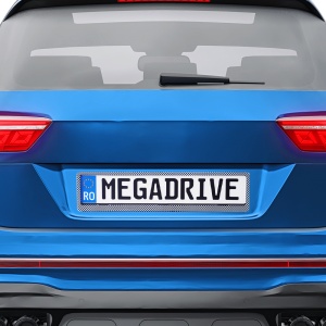 SUPORT NUMAR INMATRICULARE MEGA DRIVE CARBON SET 2 BUC - Img 1