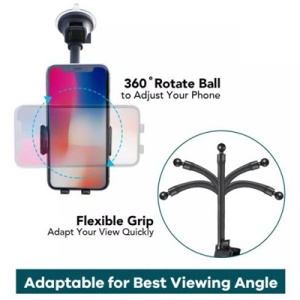 SUPORT TELEFON MAGNETIC AUTO CU FIXARE PE PARBRIZ CU VENTUZA - Img 4