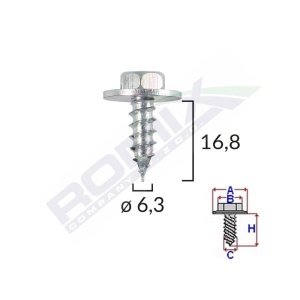 SURUB CU SAIBA UNIVERSAL 6.3X16.8MM SET 10 BUC - Img 2