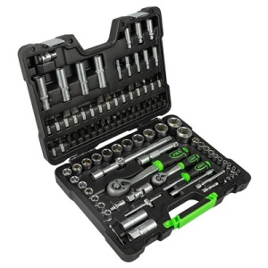 TRUSA DE TUBULARE HEXAGONALE CU 94 PIESE CU CLICHETI 1/2` SI 1/4` JBM - Img 3